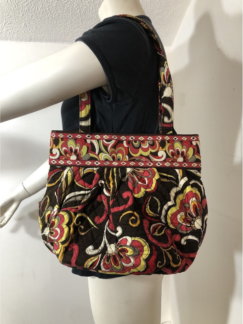 Vera Bradley Morgan Bag Purse Puccini Double Handle Zip Top Floral Paisley
